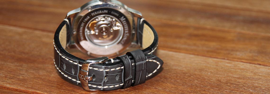 50 Nuances De Grey Version Longue Durée Bracelet Hirsch KNIGHT Gris 20mm couture blanche